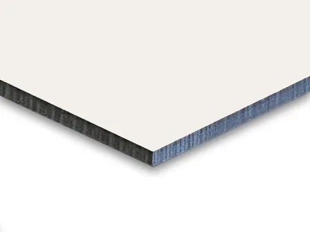 HPL plaat 8mm (gebroken) wit, Ral 9010, ral 9016 bij benadering.